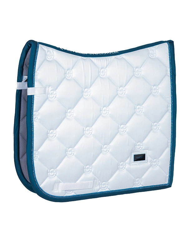 Dressage Saddle Pad White Blue Meadow