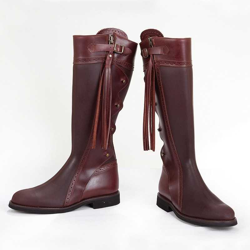 BOTA DE MONTERIA ALTA CON CIERRE DE CREMALLERA Y BOTONES. MARJOMAN. IBERIANHORSESHOP.