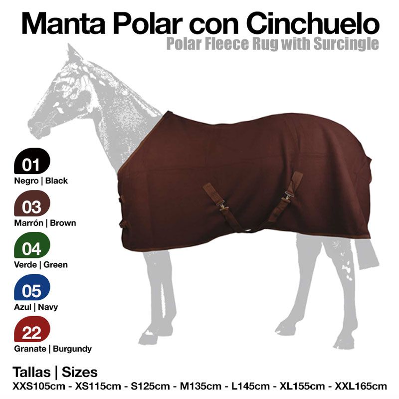 MANTA POLAR CON CINCHUELO MARRÓN