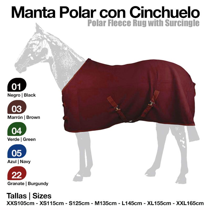 MANTA POLAR CON CINCHUELO GRANATE