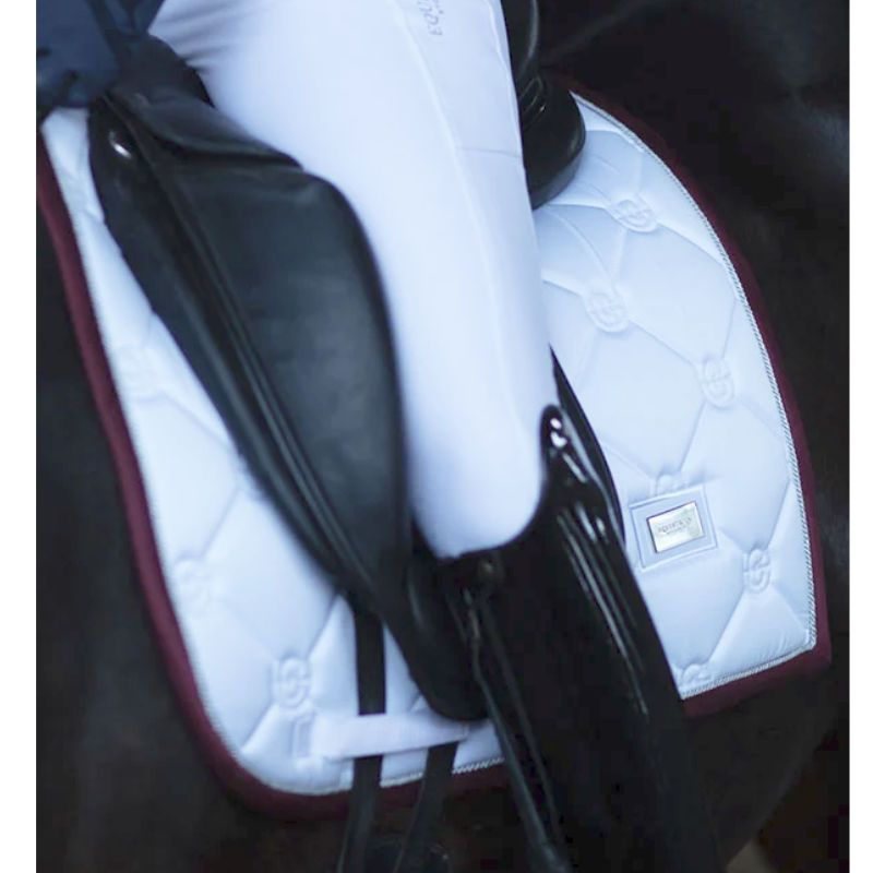 Dressage Saddle Pad White Perfection Bordeaux