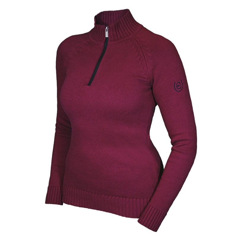 Knitted Half-Zip Top Bordeaux
