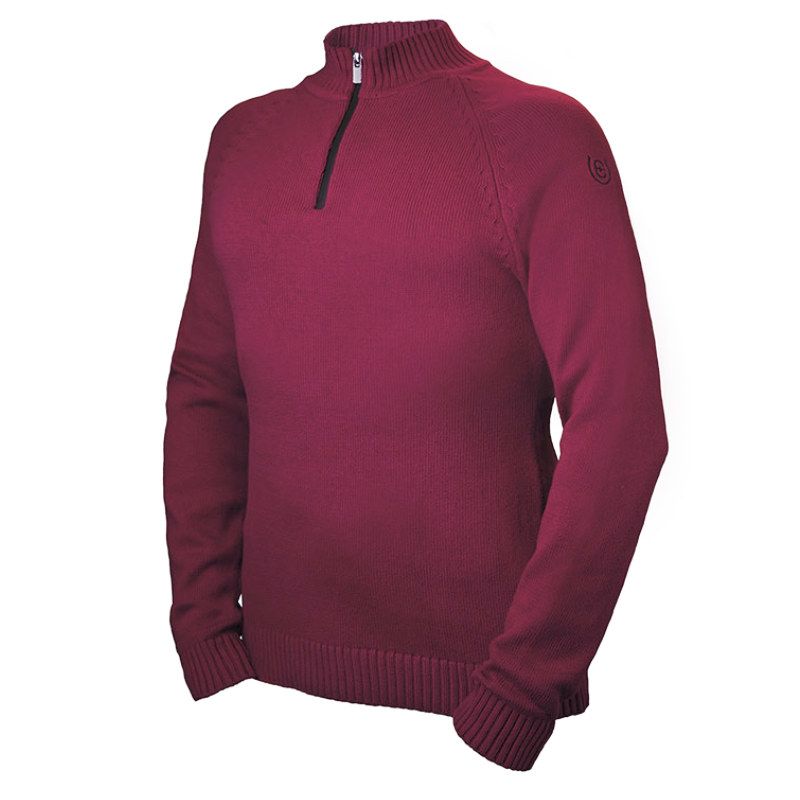 Knitted Half-Zip Top Men Bordeaux