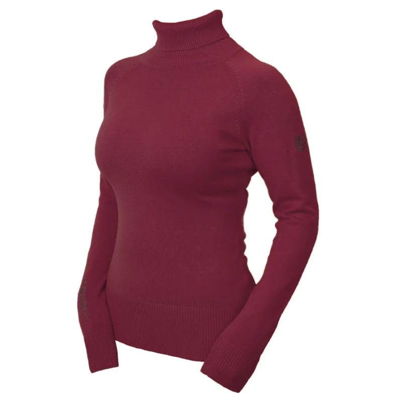 Knitted Polo Top Bordeaux