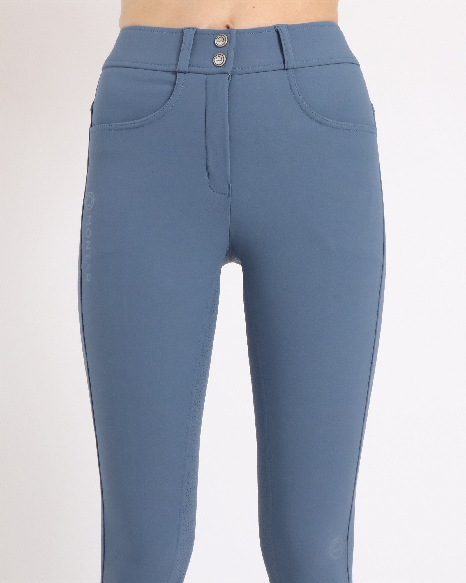 Breeches Ess Megan de tiro alto en color Azul oceano.