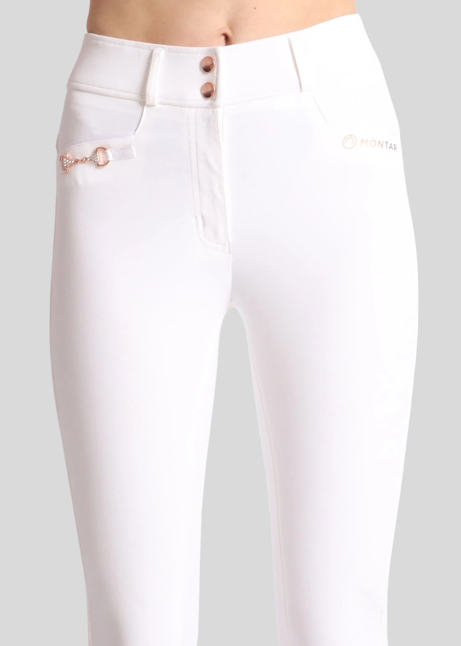 BREECHES MOLLY YATI TIRO ALTO EDICION ORO ROSA - BLANCO