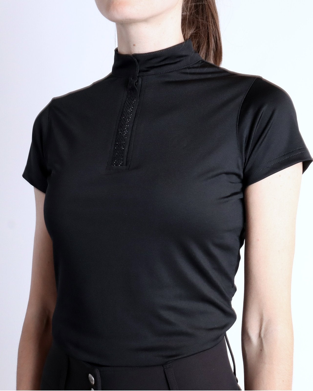 POLO BRIELLA CRISTAL MANGA CORTA NEGRO