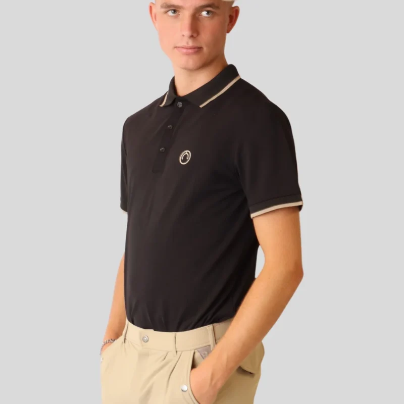 POLO HOMBRE NEGRO/BEIGE