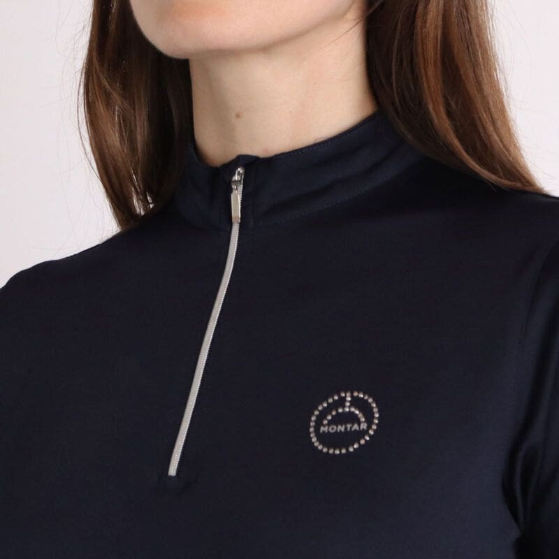 Polo Everly Mon-Tech Manga Larga - Azul Marino