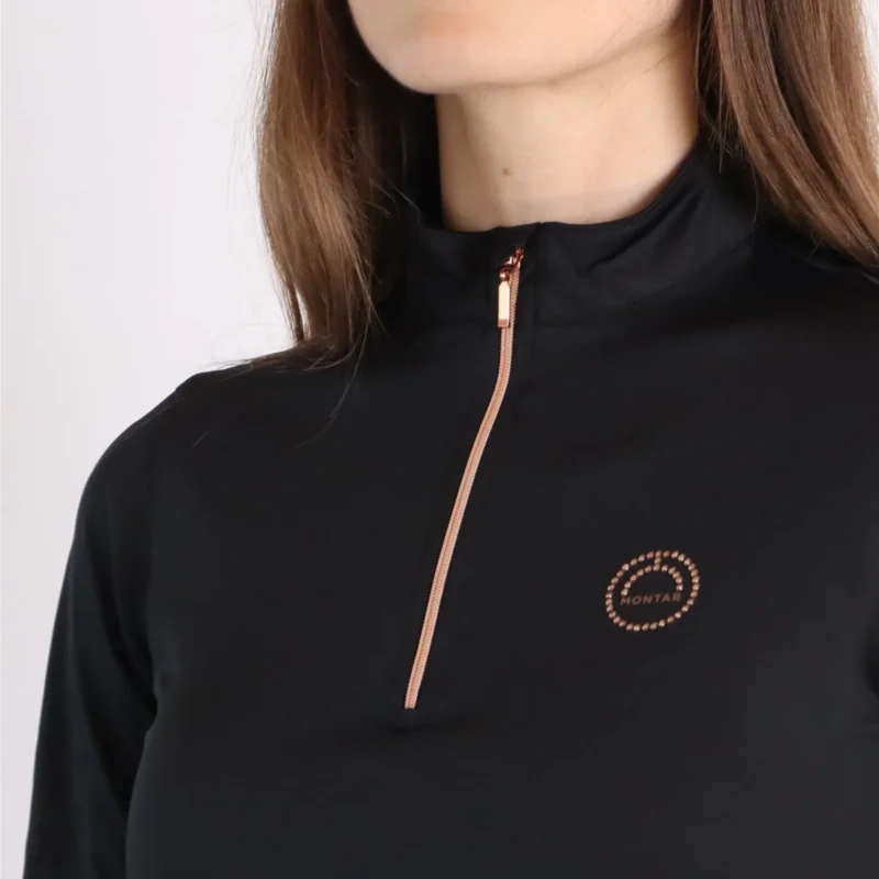 Everly Mon-Tech Oro Rosa Manga Larga - Negro